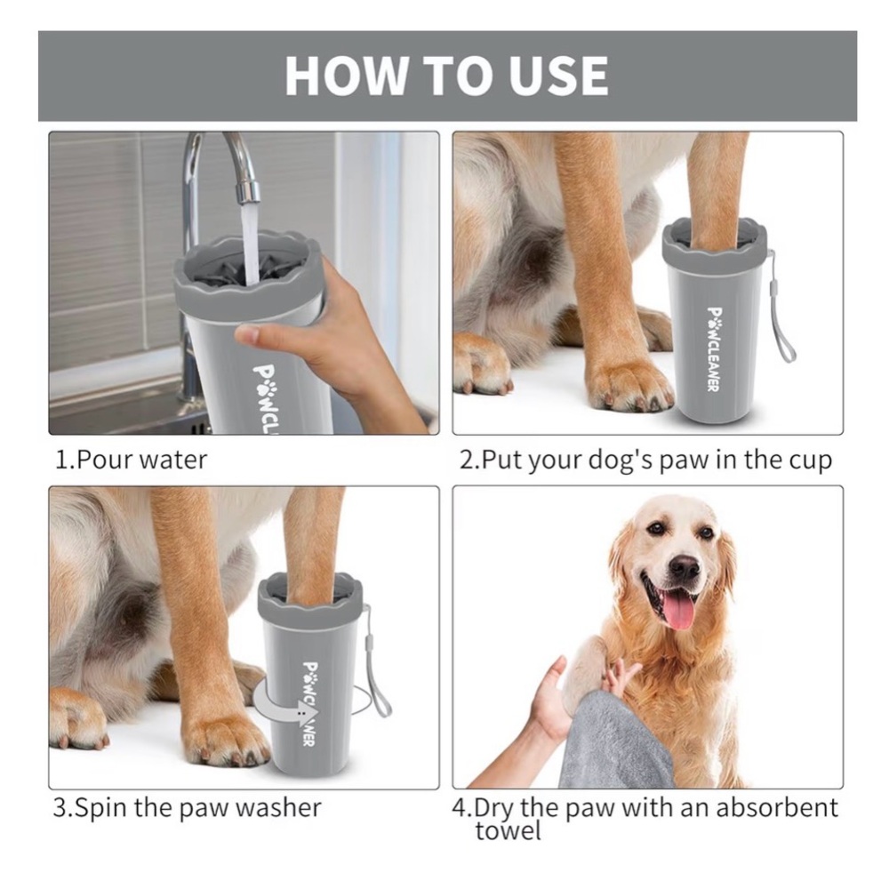 Gray Dog or Cat Paw Cleaner, Large - Picture 3 of 7